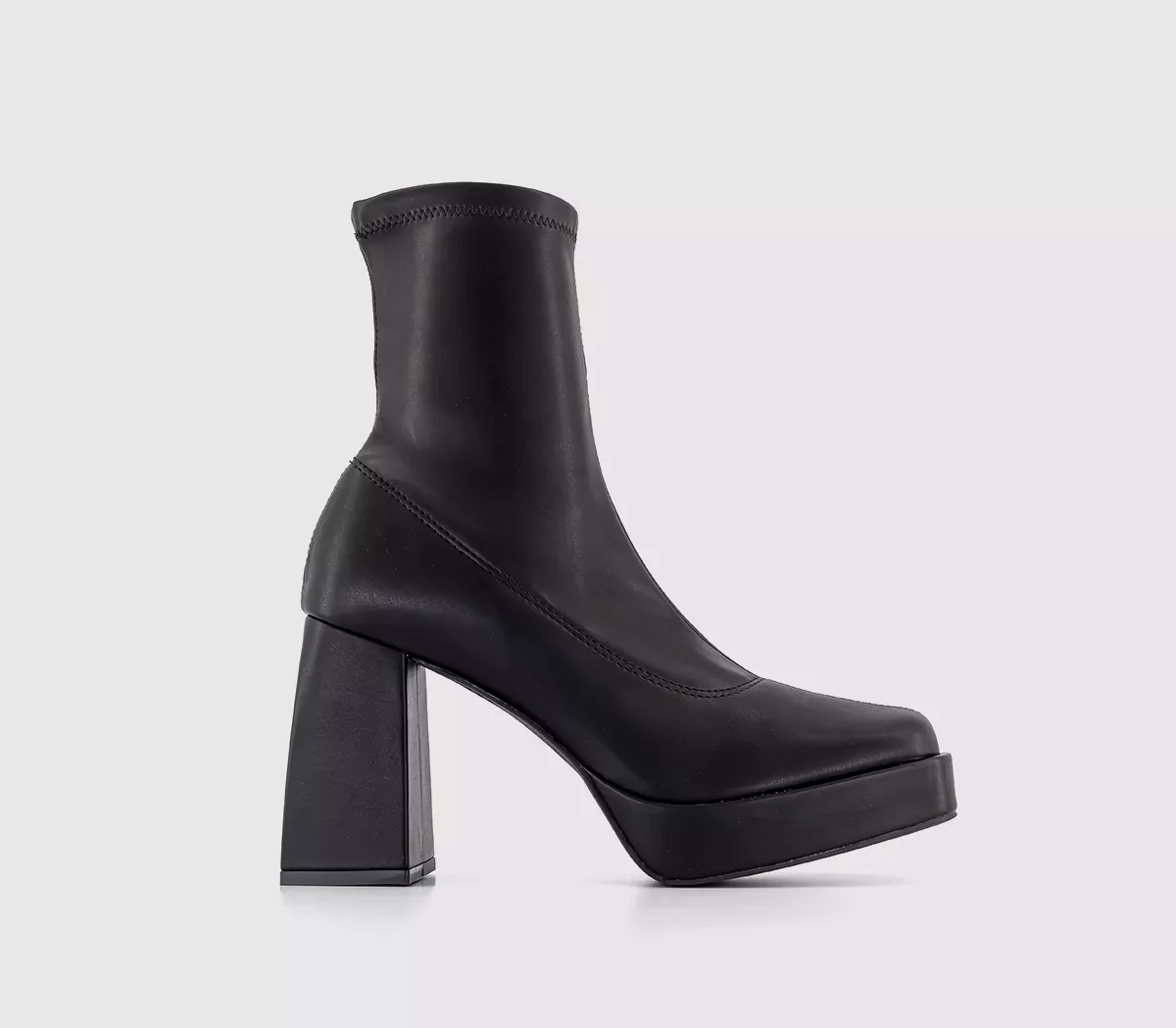 OFFICE Axe Platform Heeled Sock Boots Black