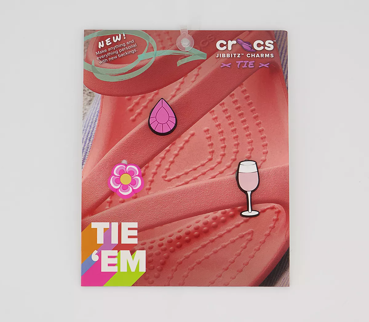 Crocs Pink Sandal Backer 3 Pack Jibbitz Multi