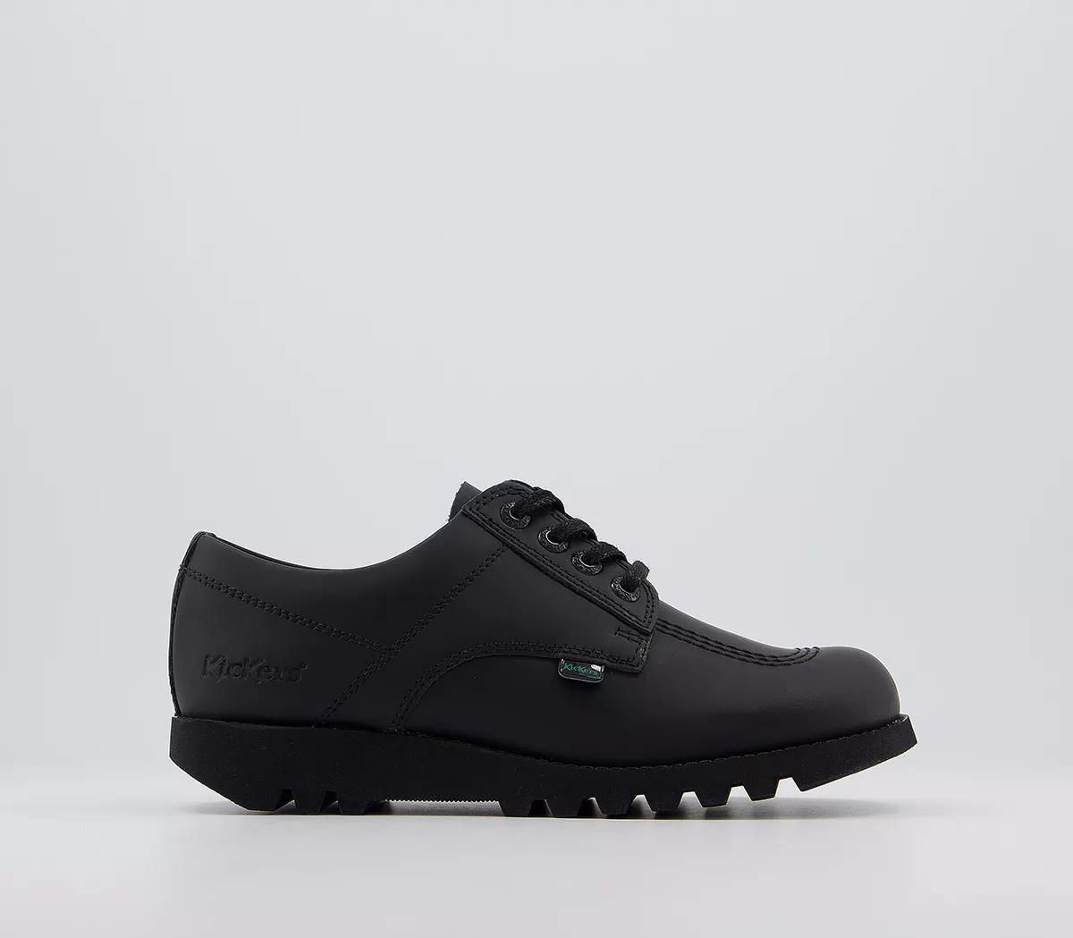Kickers Kick Lo Leather Youth Shoes Black Leather