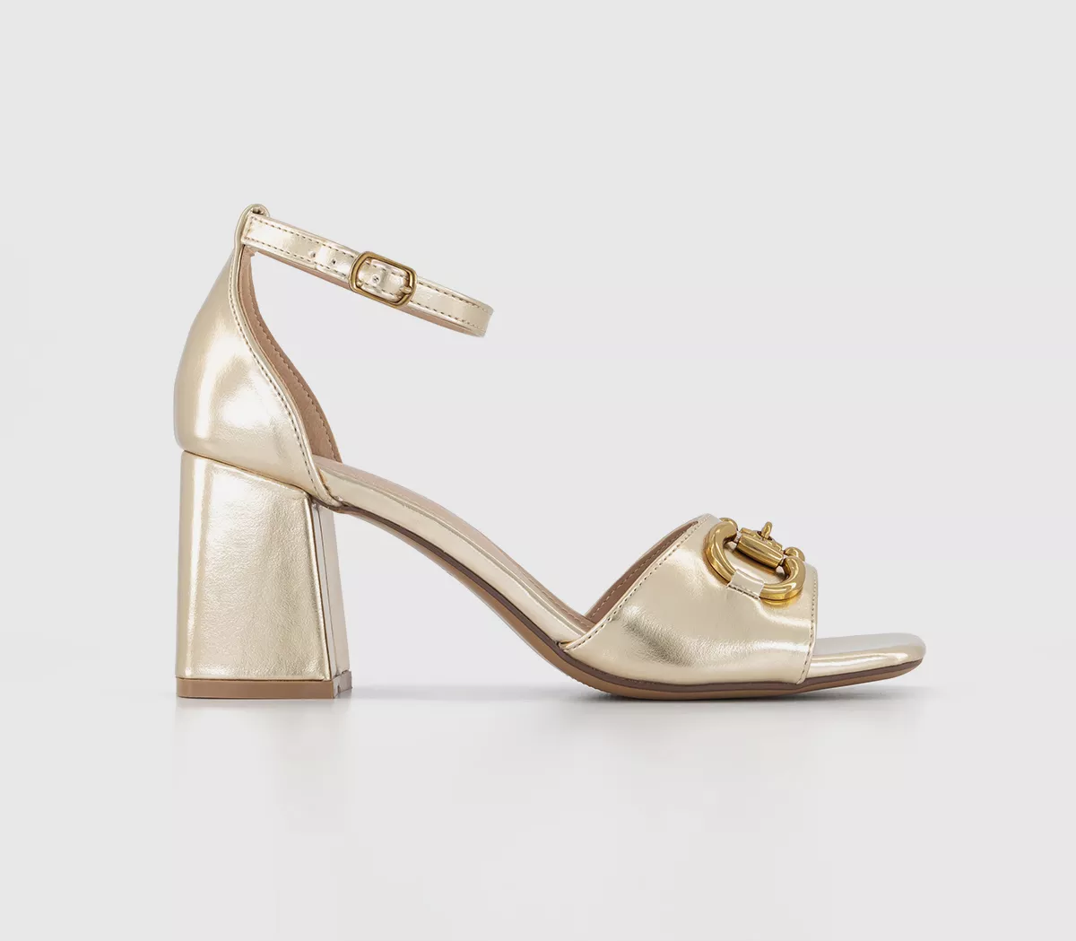 OFFICE Mattea Closed Back Snaffle Two Part Sandals Gold