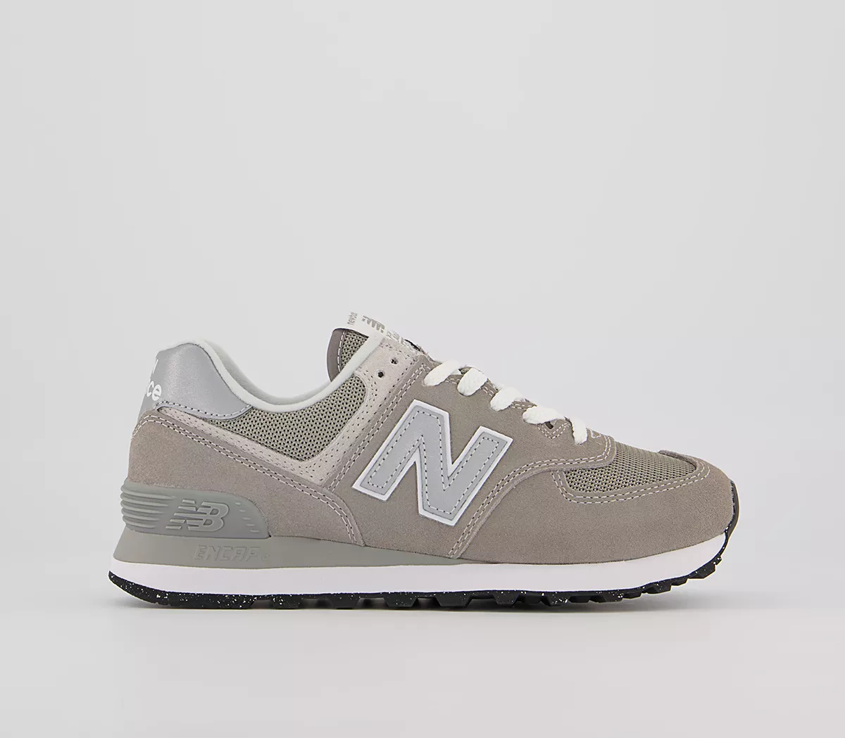 New Balance 574 Trainers Grey White Green Leaf