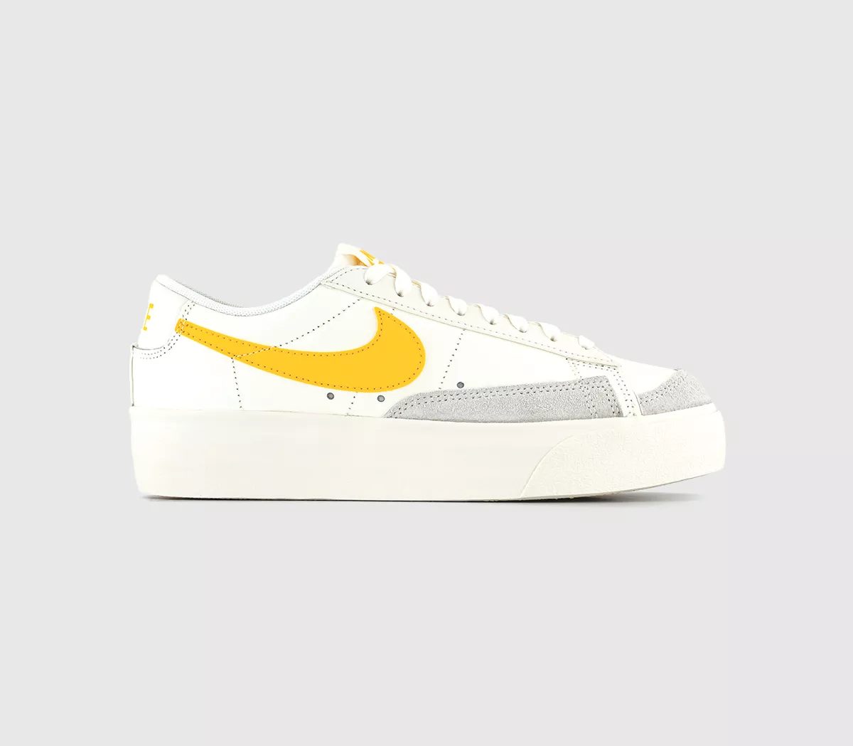 Nike Blazer Low Platform Trainers Sail Vivid Sulfur Pale Ivory