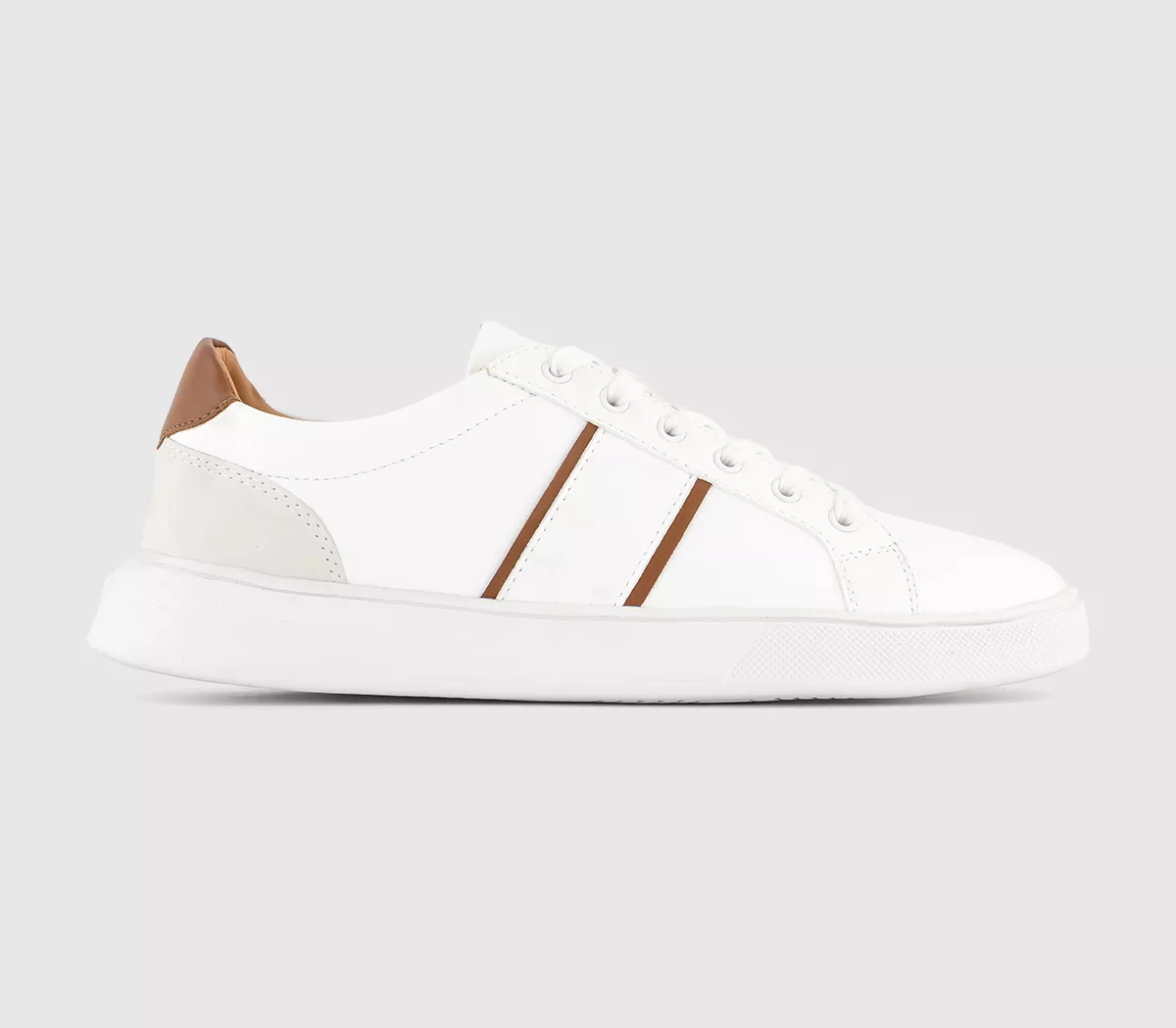 OFFICE Cade Side Stripe Trainers White