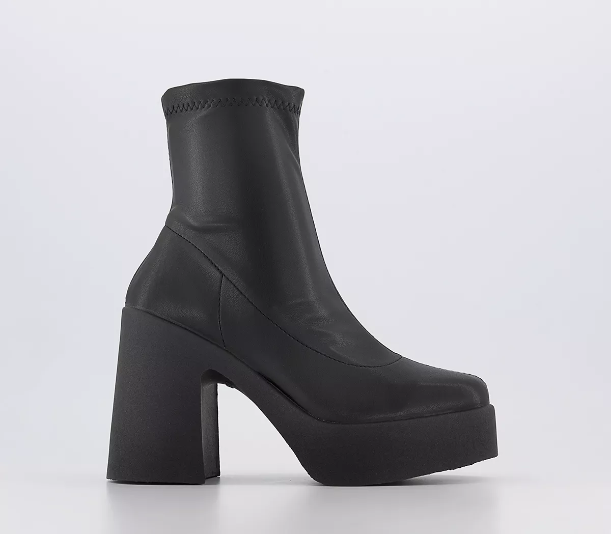 OFFICE Amenna Wide Fit Sock Heeled Boots Black