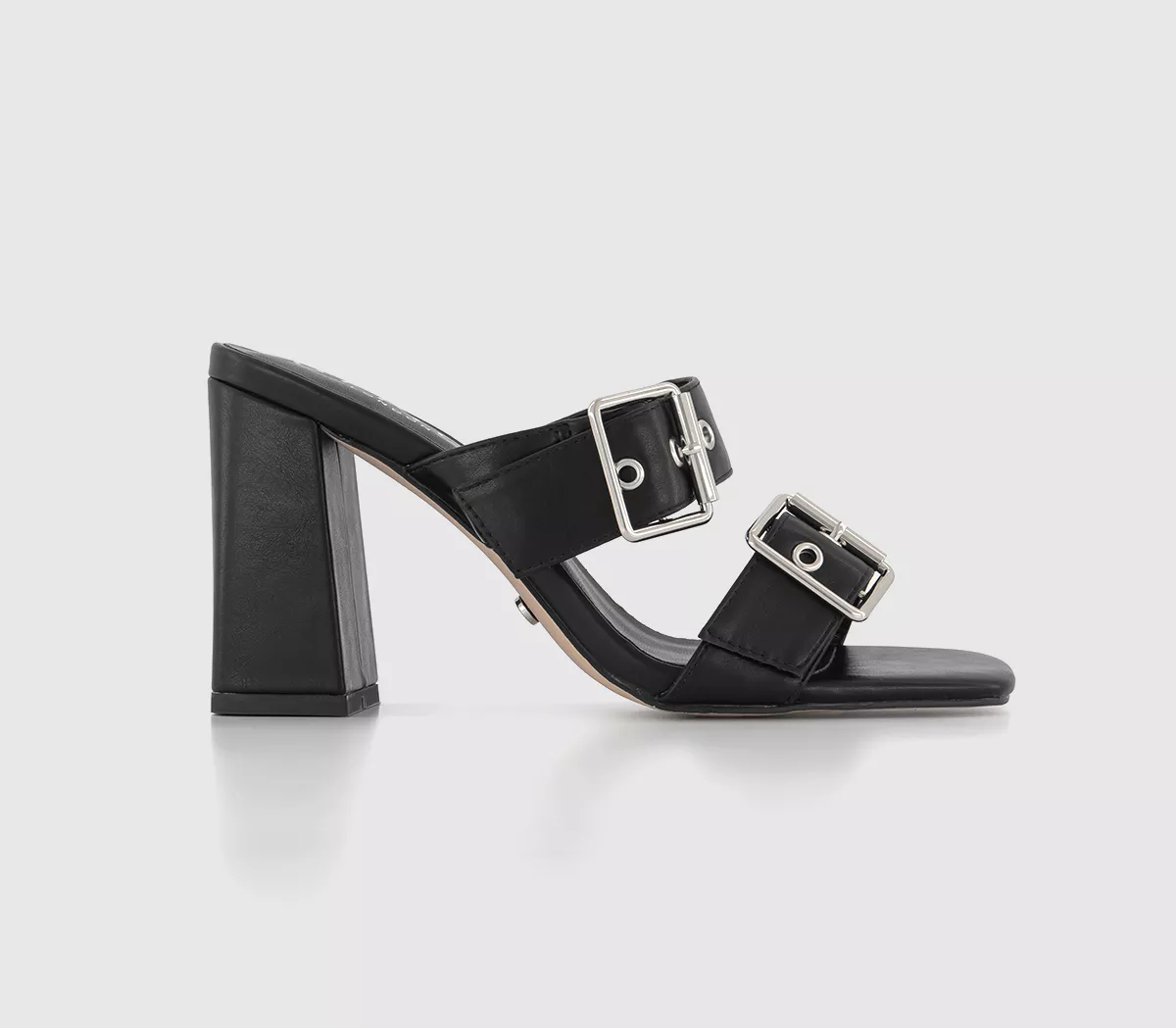 OFFICE Monique Buckle Mules Black