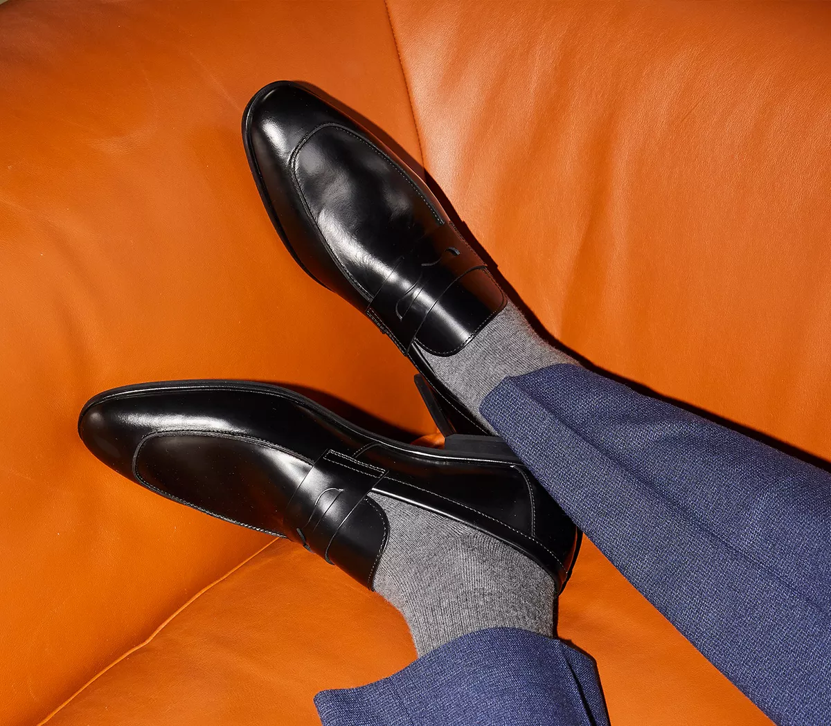 Poste Pembroke Saddle Loafers Black Leather