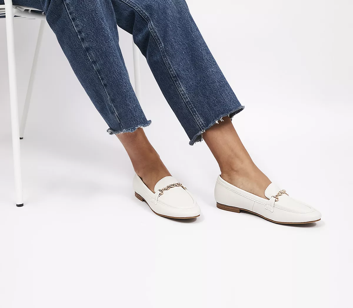 OFFICE Fresh Start Snaffle Loafers Off White