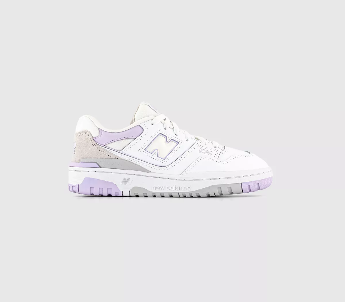 New Balance BB550 Junior Trainers White Grey Purple