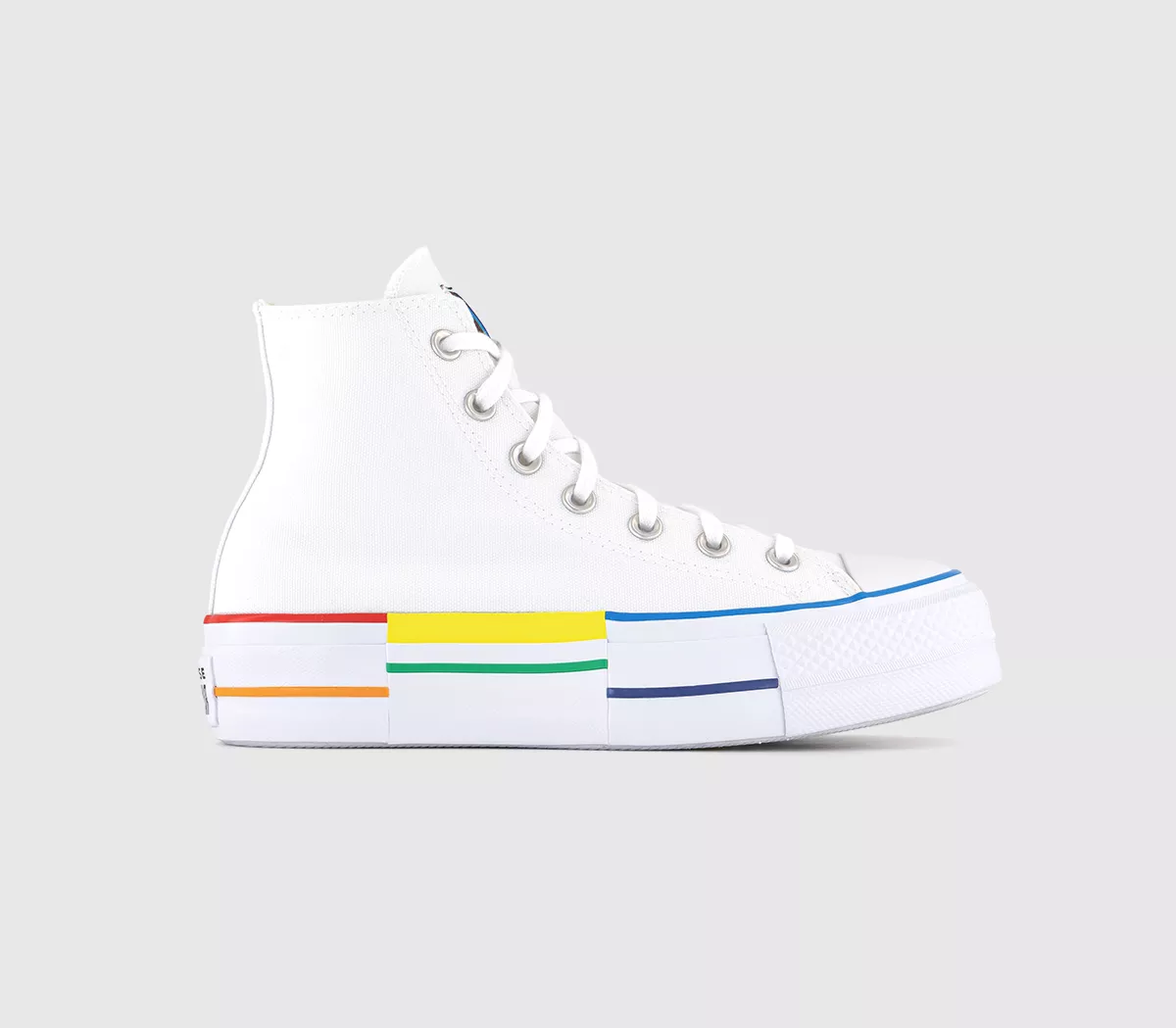 Converse All Star Lift Hi Platform Trainers White Fresh Yellow Gnarly Blue