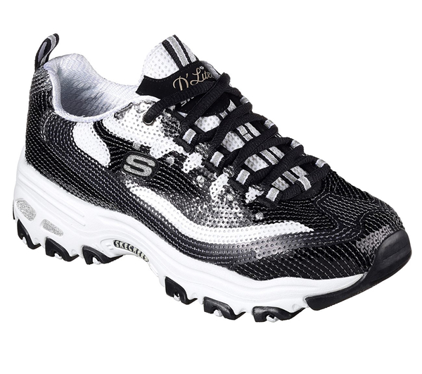 Skechers Women D'Lites - Made to Shine Black/White