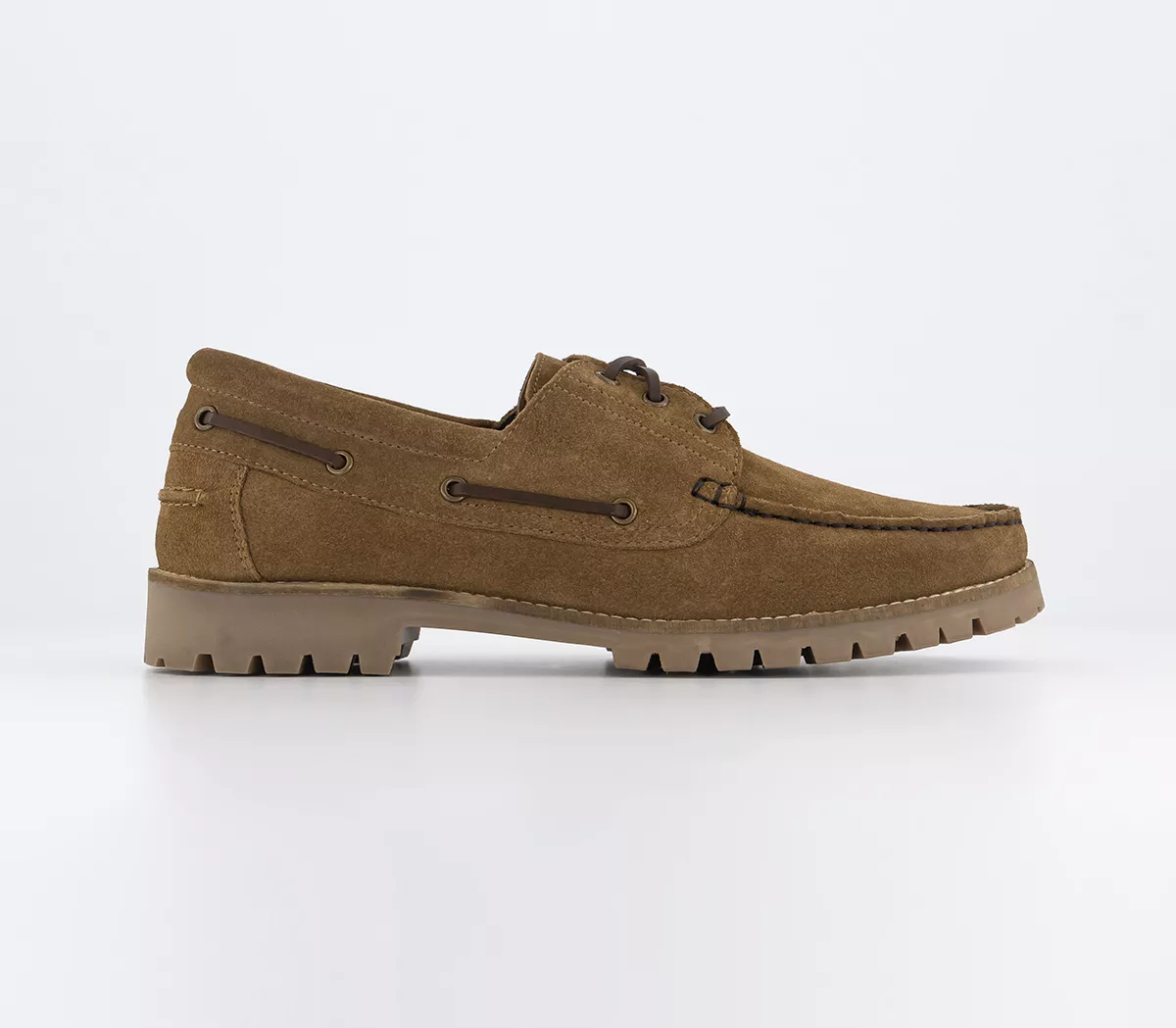 OFFICE Colorado Cleated Suede Boat Shoes Brown Suede