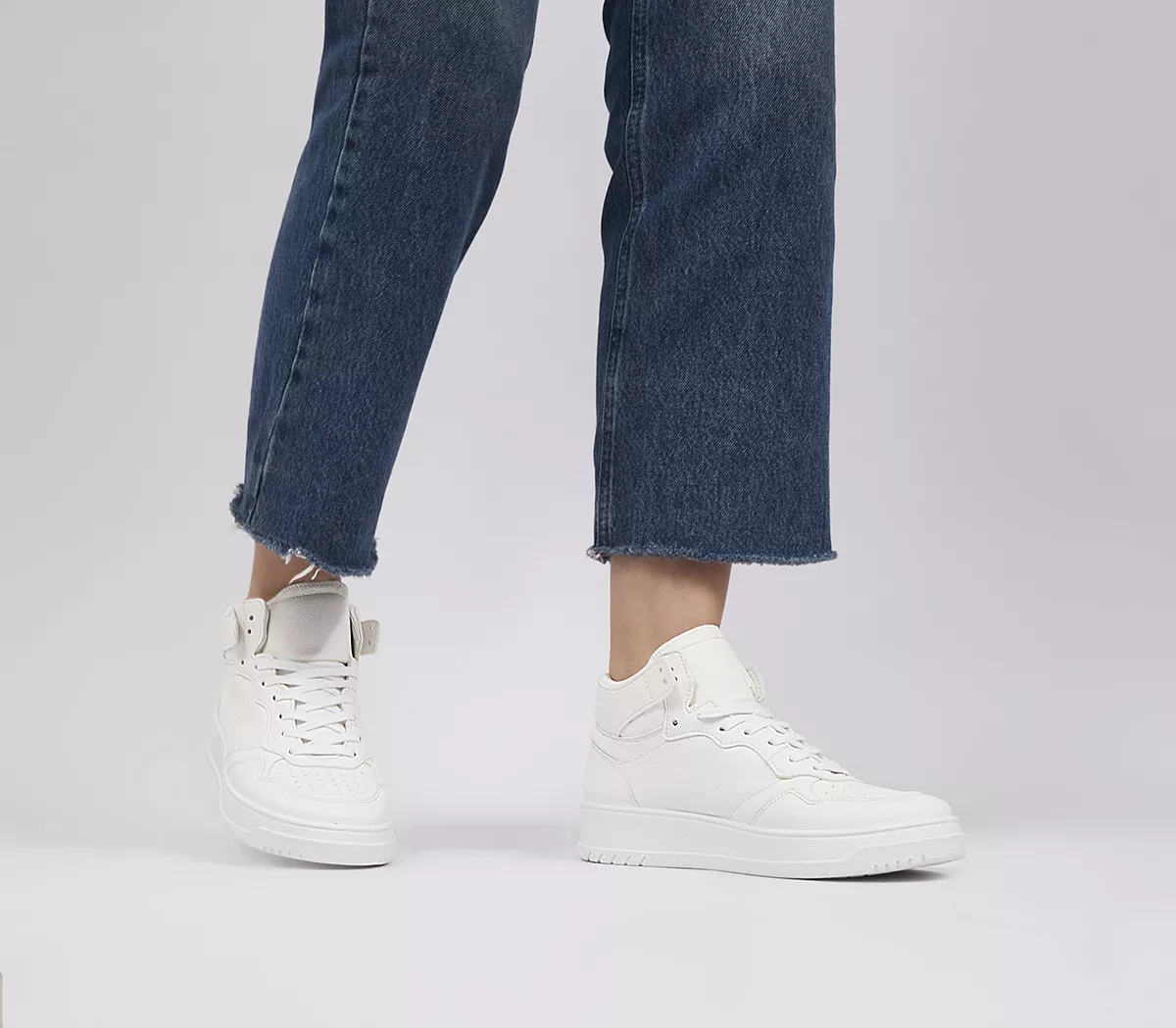 OFFICE Fast Tracking High Top Lace Up Trainers White