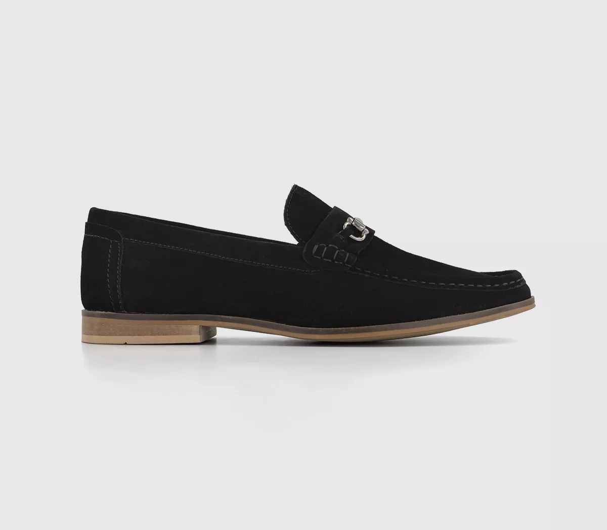 OFFICE Calum Snaffle Slip On Loafers Black Suede