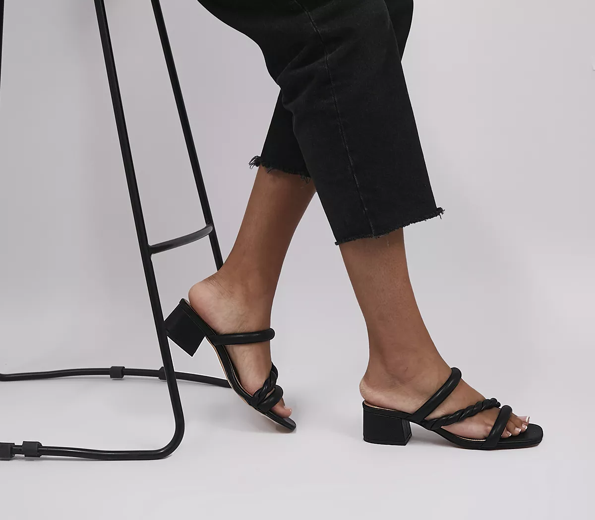 OFFICE Merry Plait Detail Mules Black