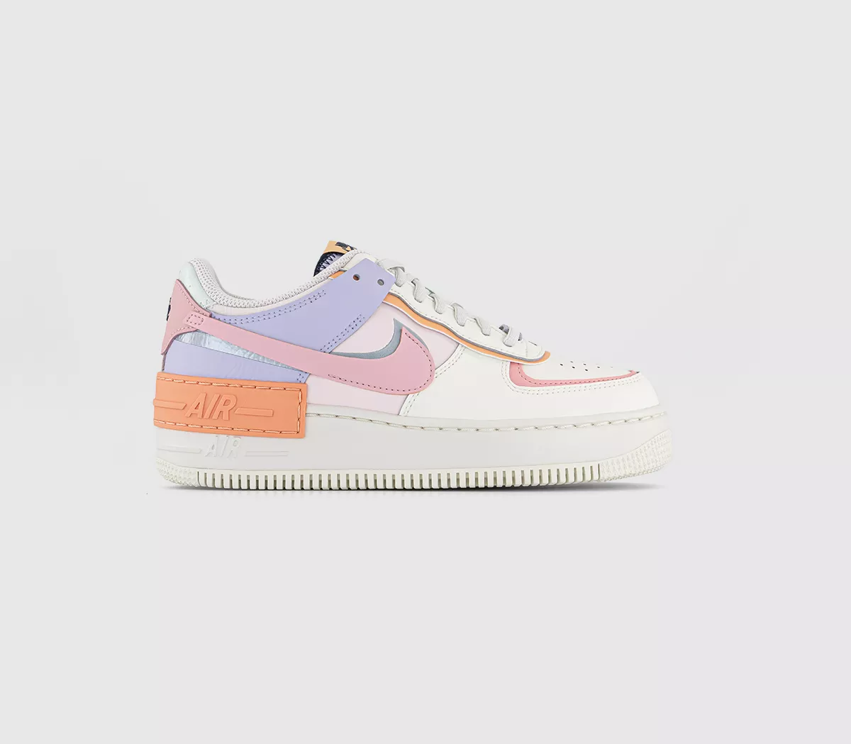 Nike Air Force 1 Shadow Trainers Sail Pink Orange Chalk Obsidian Soft Pink Barely G
