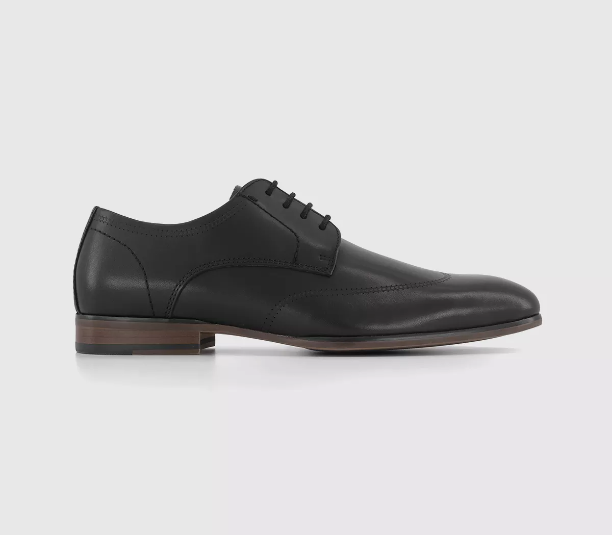 OFFICE Magnus Wingcap Leather Oxford Shoes Black Leather