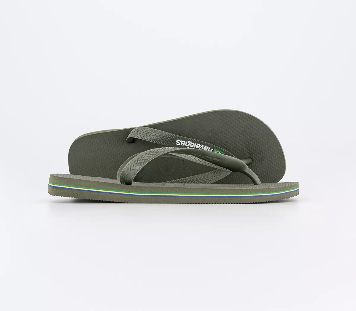 Havaianas Brasil Logo Flip Flops Green Green