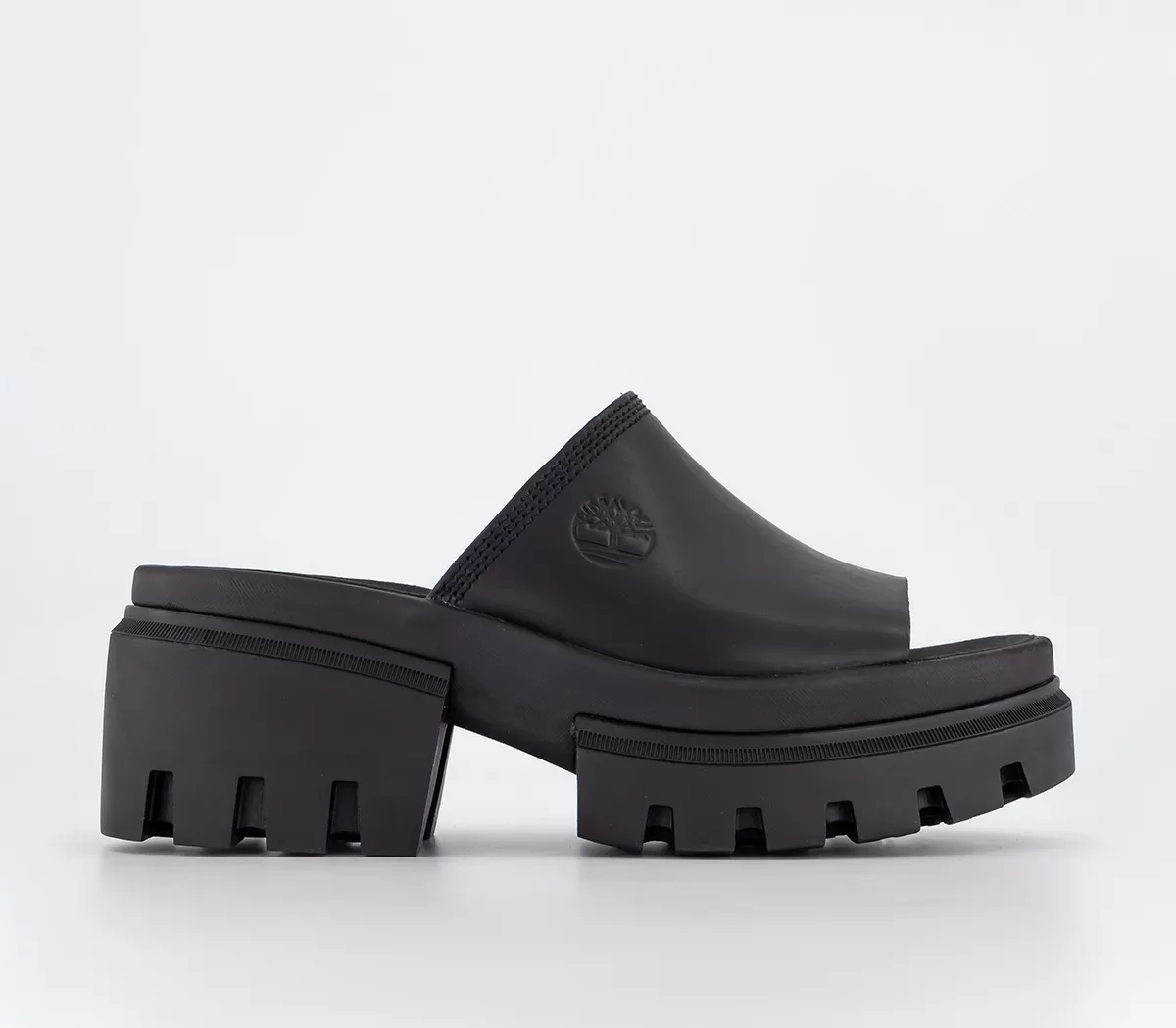 Timberland Everleigh Slide Mules Black Full Grain