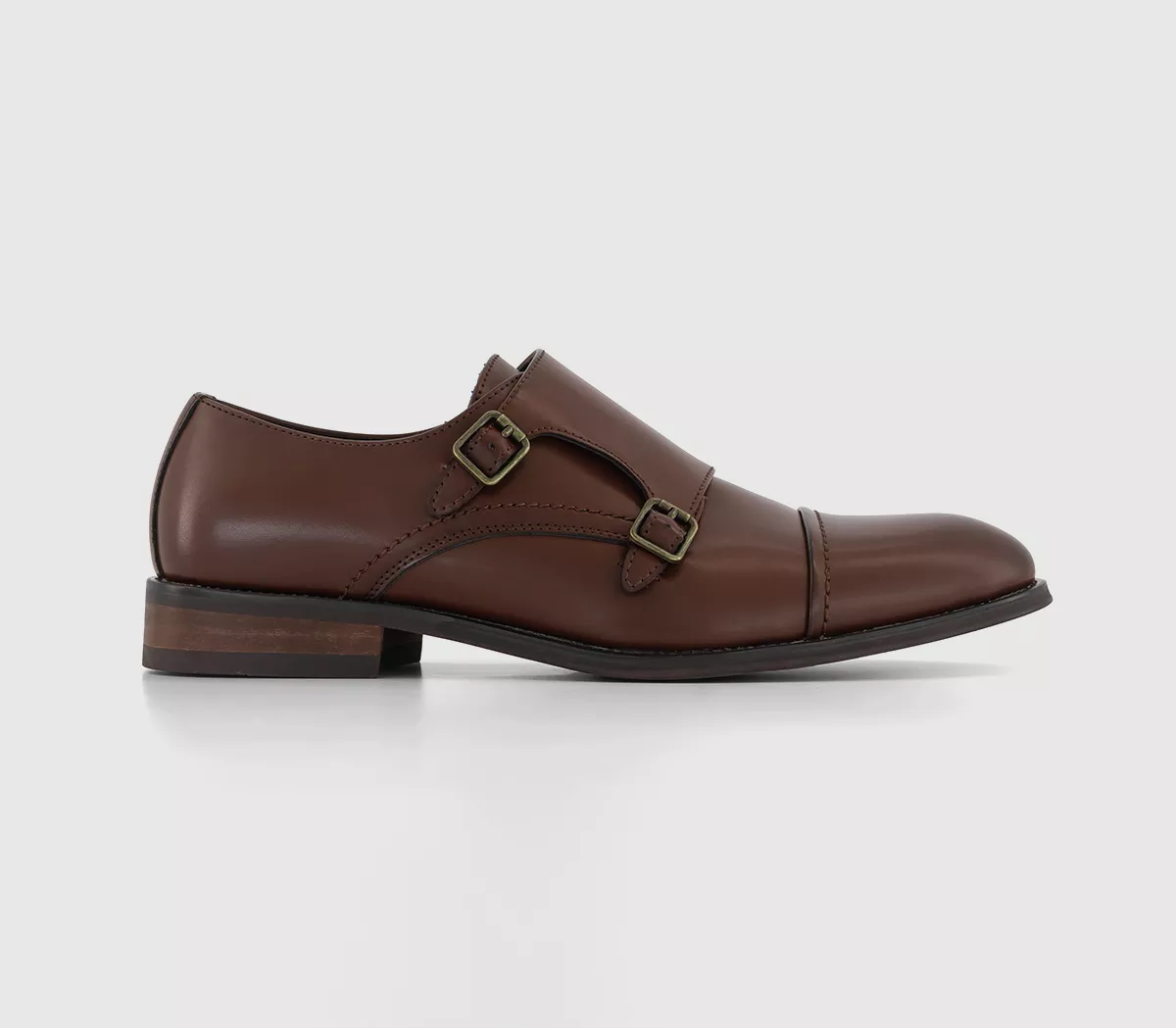 OFFICE Milbourne Double Strap Monk Shoes Brown