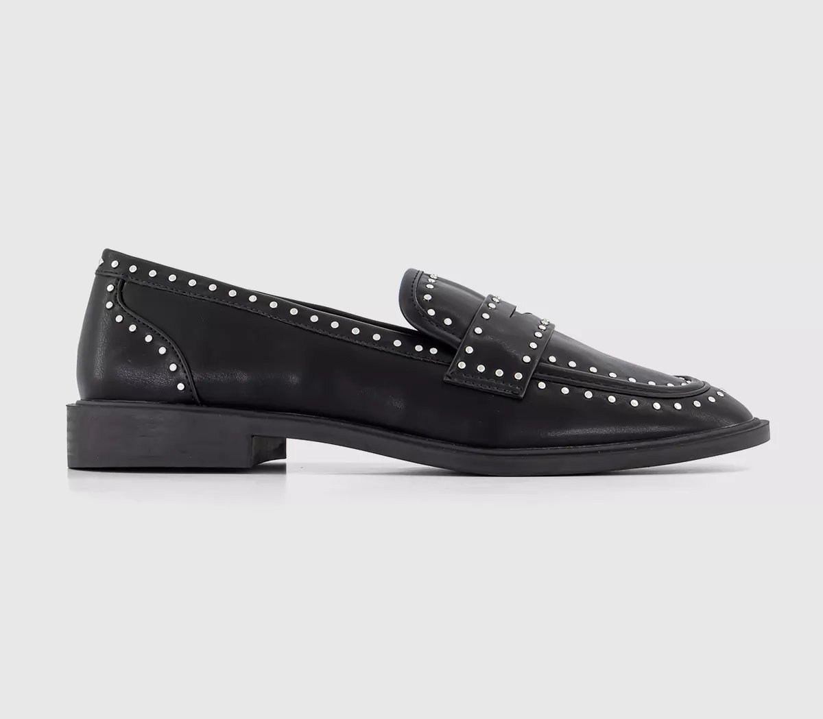 OFFICE Feather Studded Loafers Black