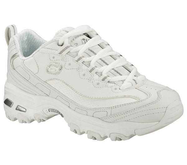 Skechers Women D'lites White/Sliver