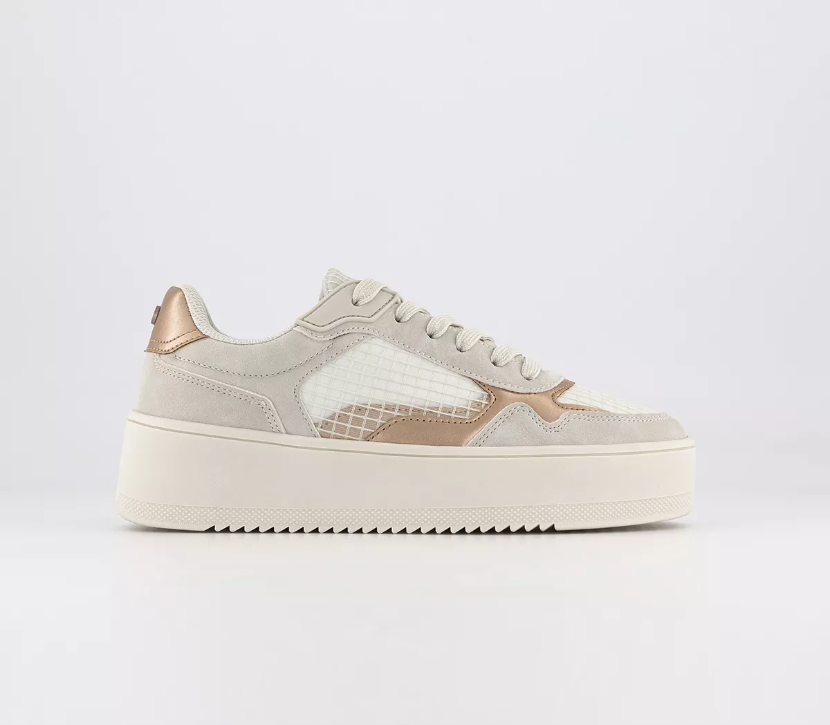 OFFICE Frequency Panel Mix Trainers White Metallic Mix