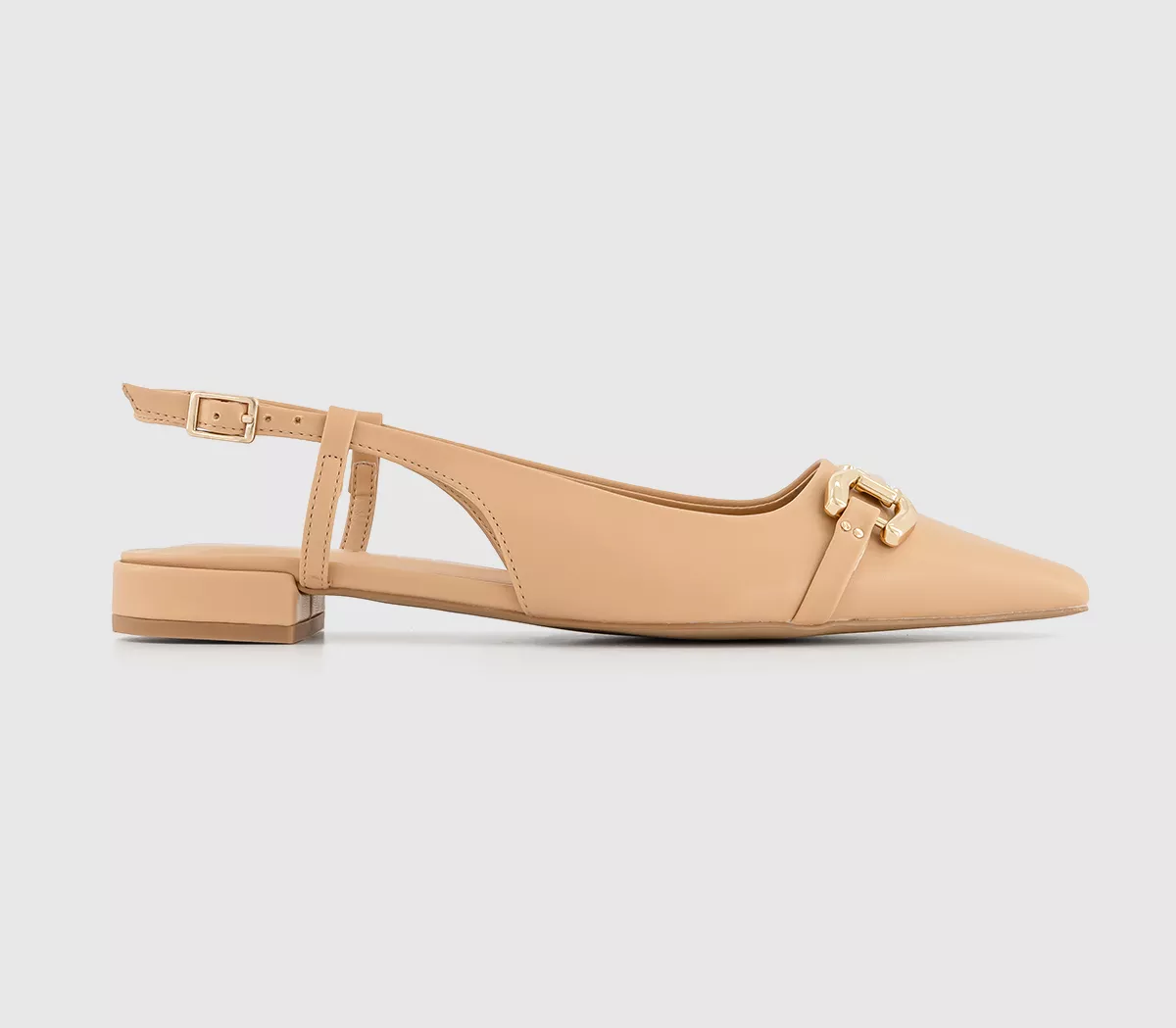 OFFICE Fruity Pointed Trim Sling Backs Camel