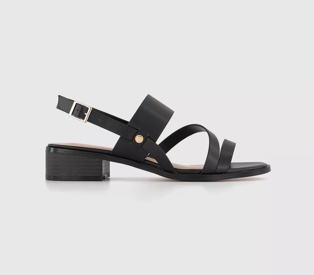 OFFICE Melrose Cross Strap Low Block Heels Black