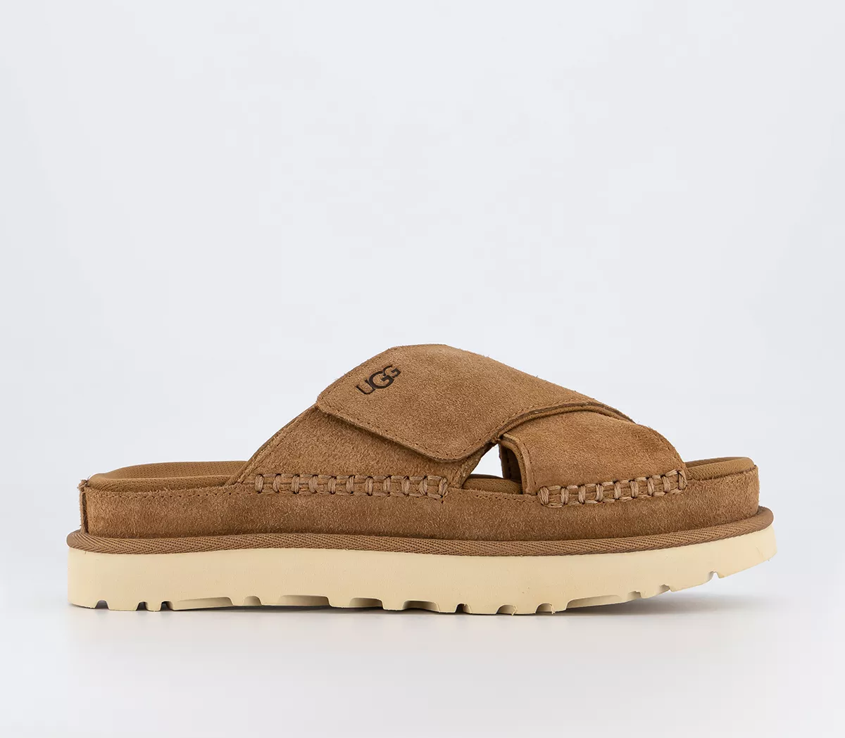 UGG Goldenstar Cross Slides Chestnut