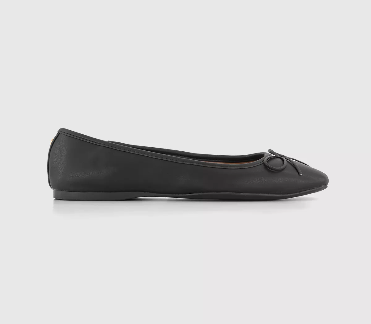 OFFICE Five Star Square Toe Ballerina Shoes  Black