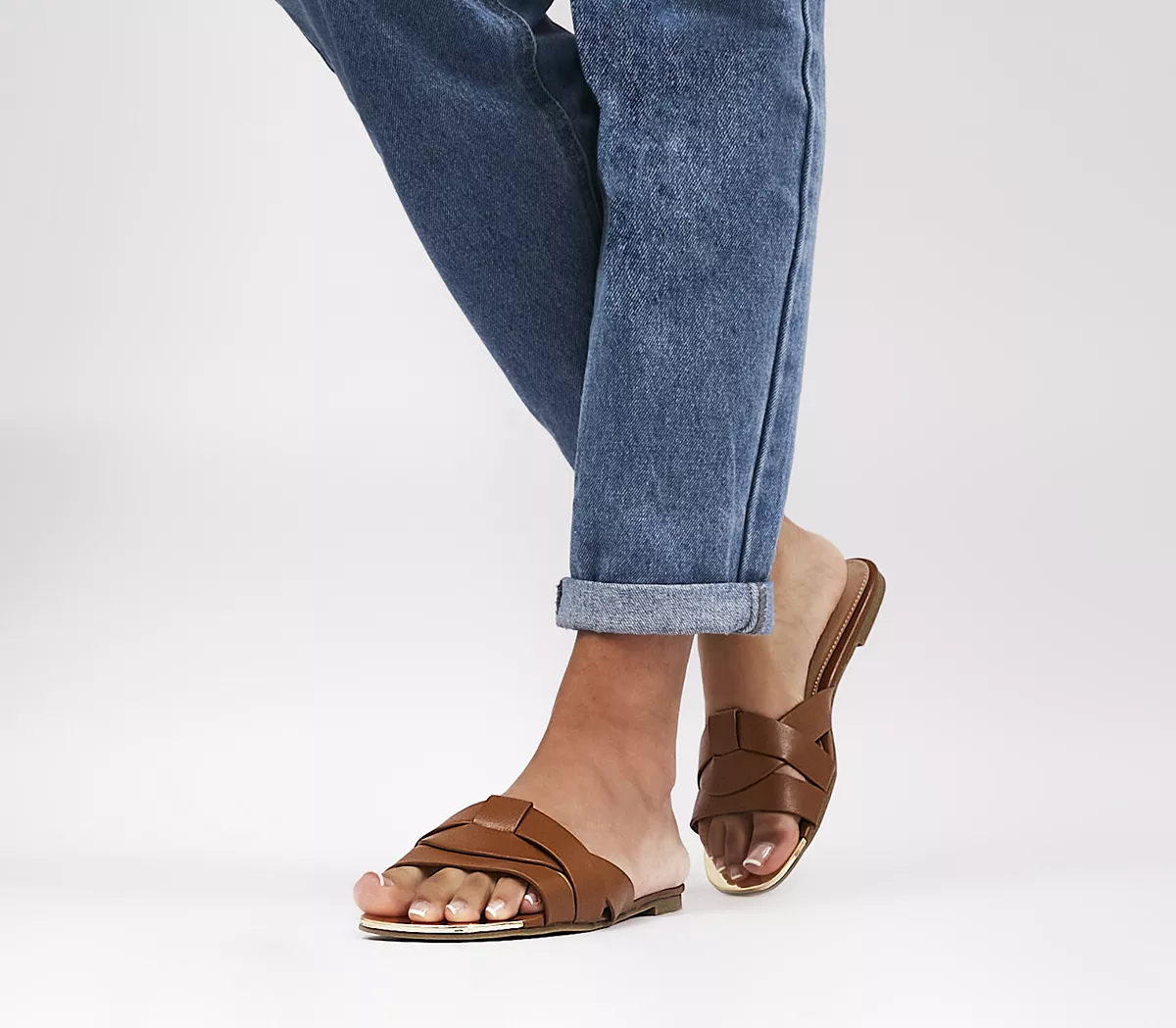 OFFICE Soul Searcher Hardware Mules Tan