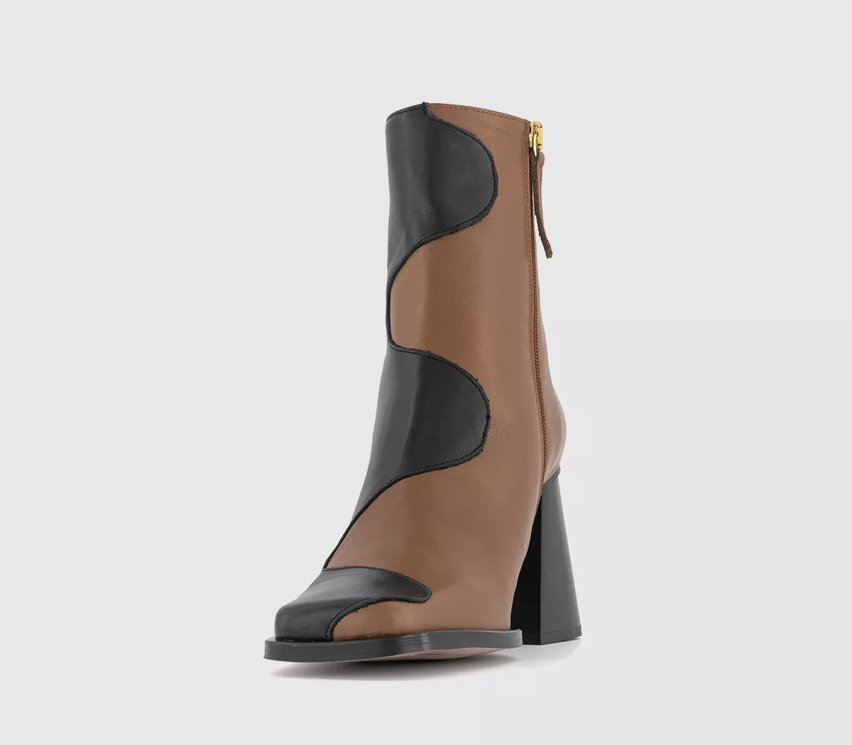 ALOHAS Blair Bicolor Ankle Boot Black Camel