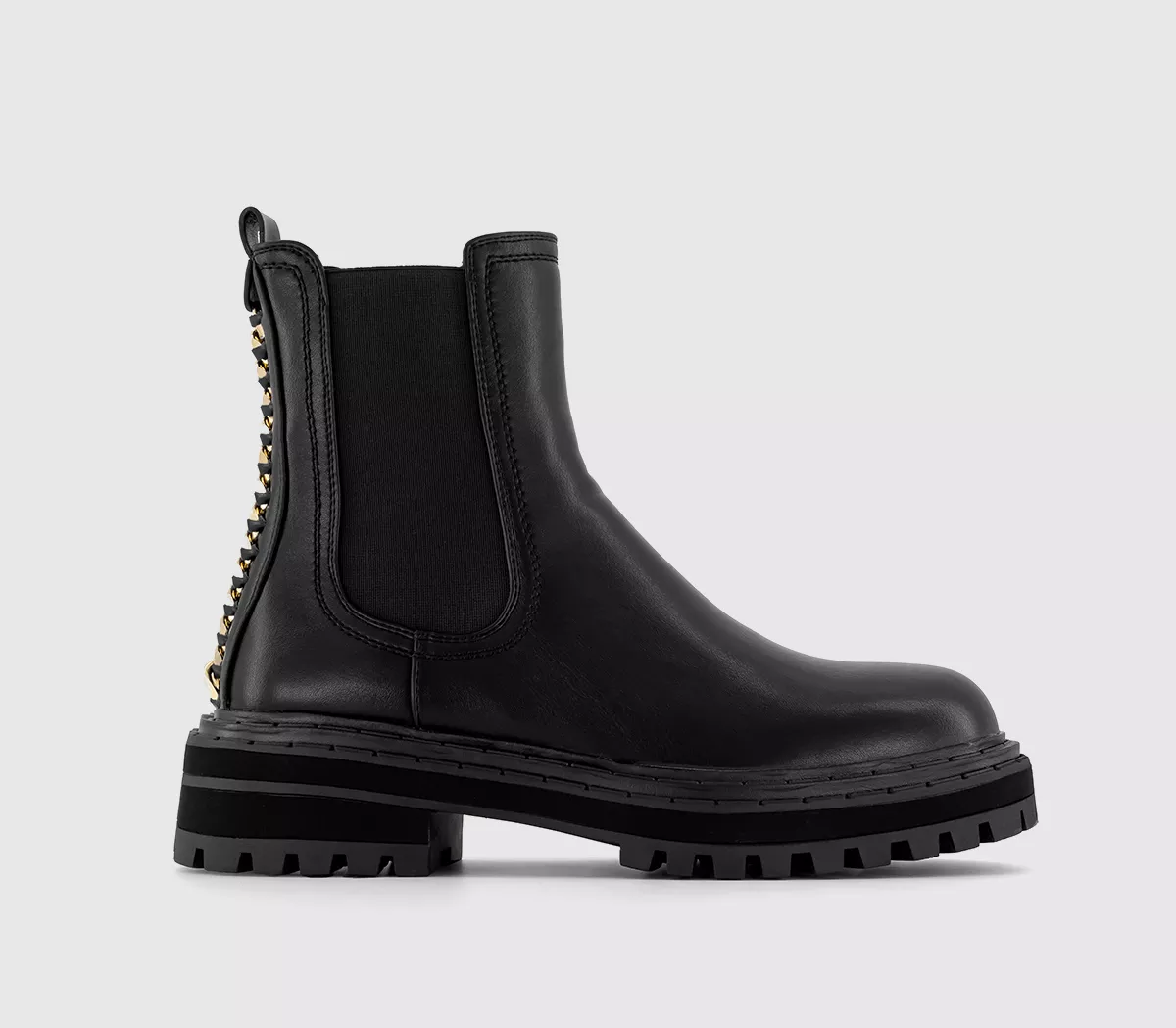OFFICE Athens Chain Back Chelsea Ankle Boots Black