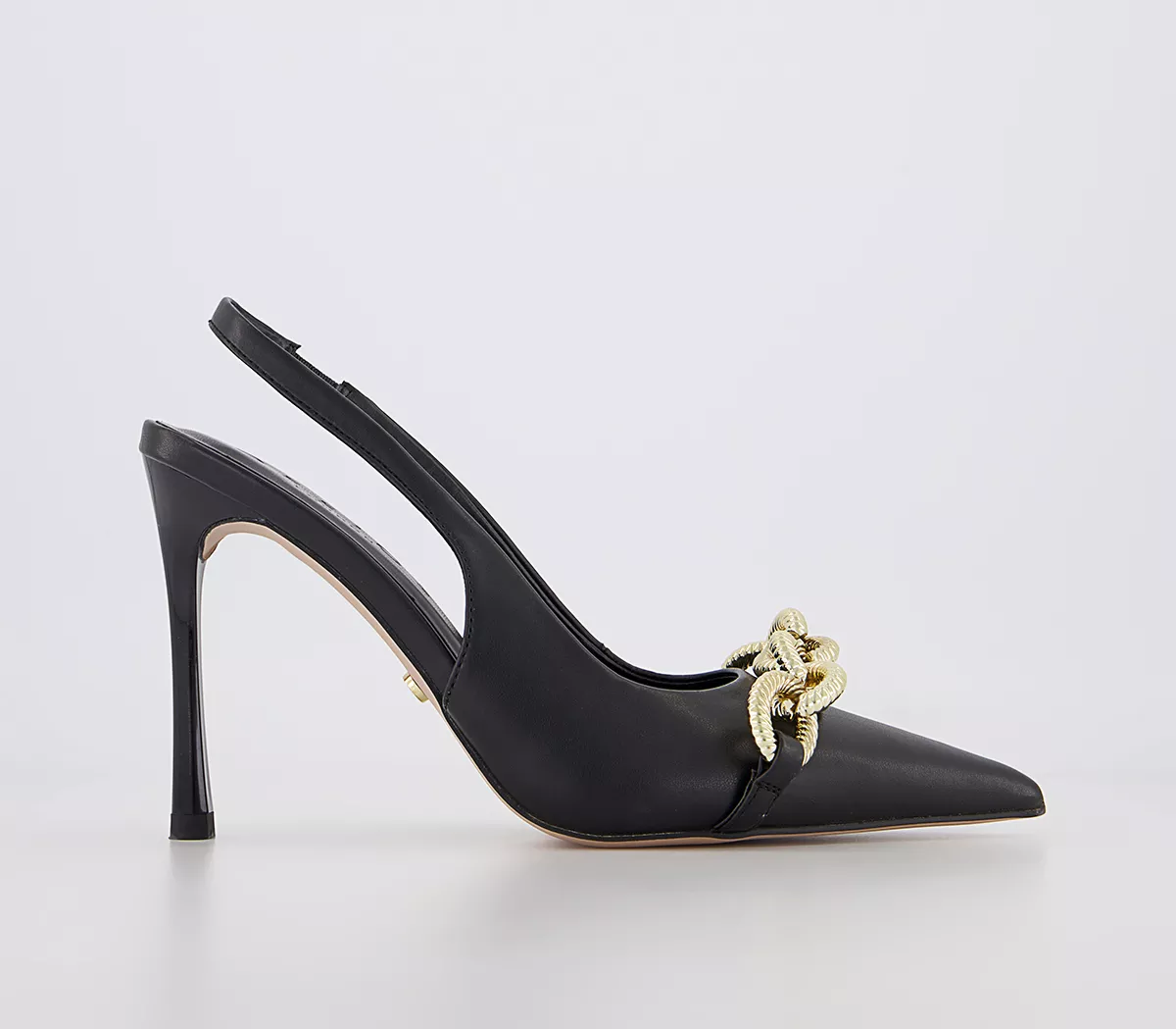 OFFICE Hattie Chain Detail Point Court Heels Black