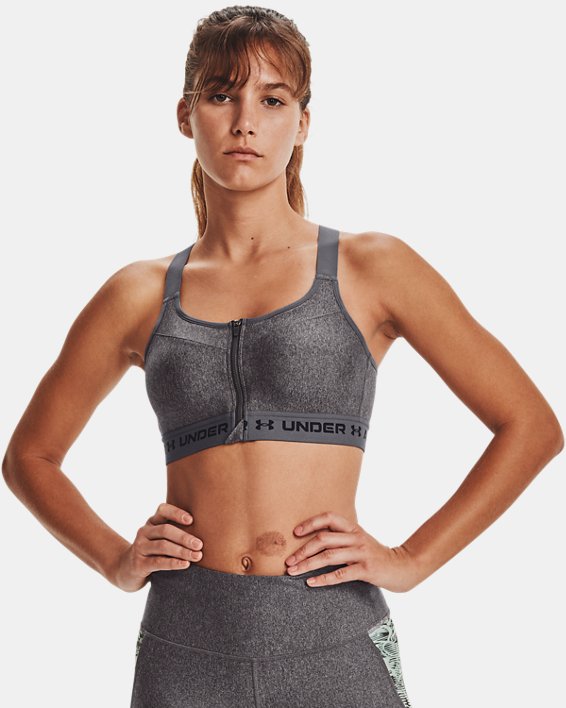 Women's Armour High Crossback Zip Heather Sports Bra