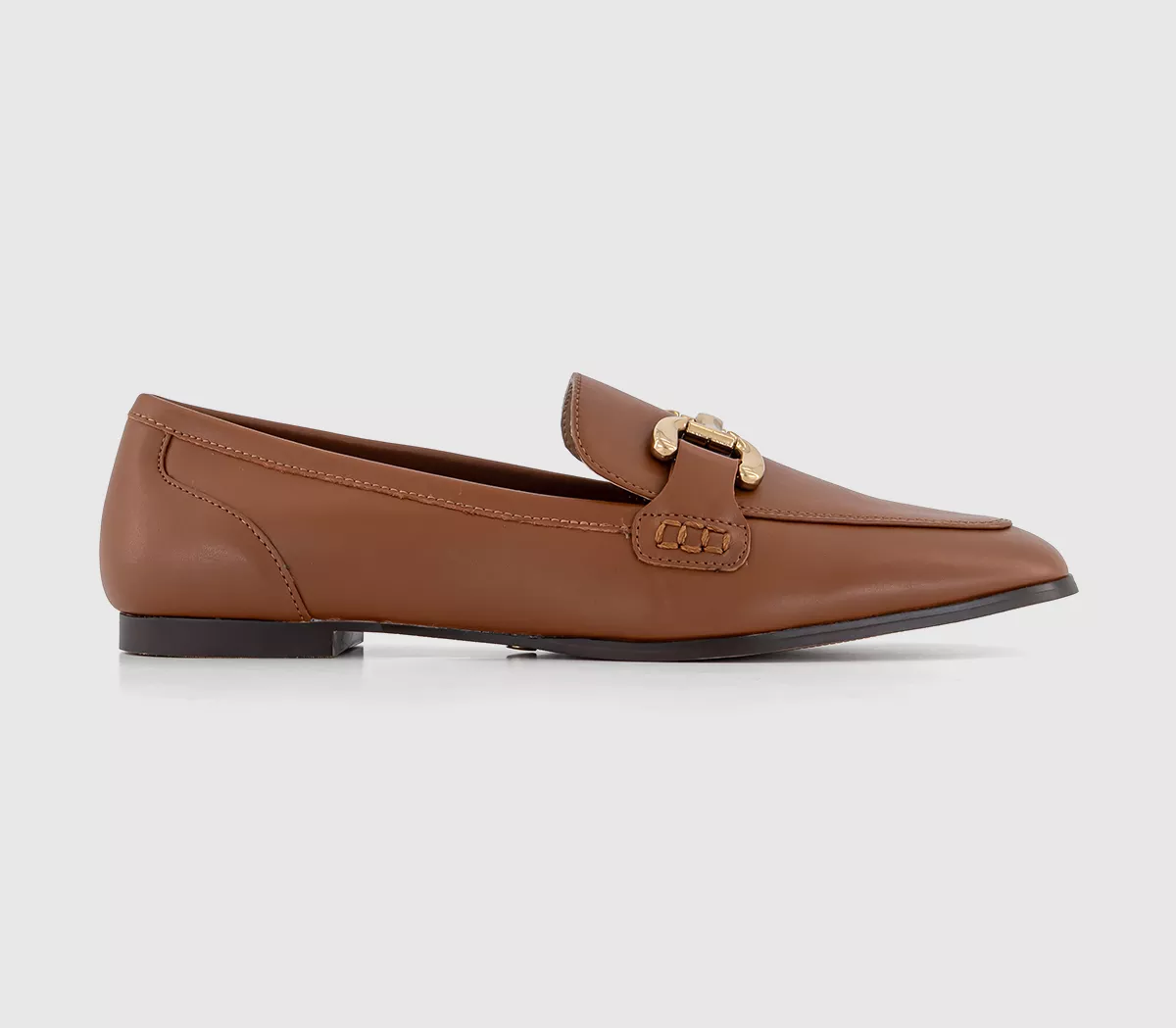 OFFICE Farland Leather Trim Loafers Tan Leather