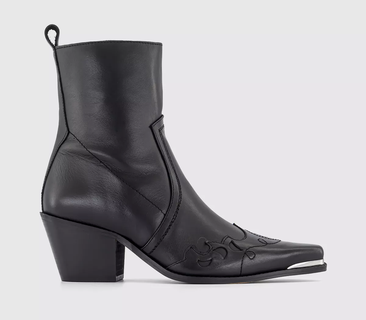 OFFICE Albuquerque Western Boots Black Leather