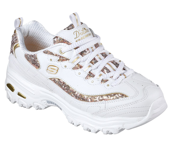 Skechers Women D'Lites - Fame Fortune White/Gold