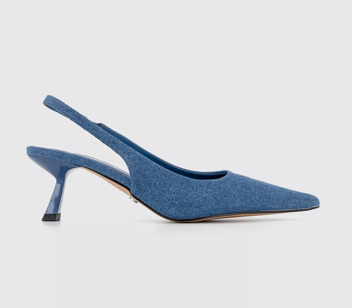 OFFICE Millionaire Point Court Kitten Heels Denim