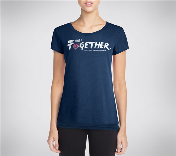 Skechers Women Inspire Graphic Tee Shirt Navy