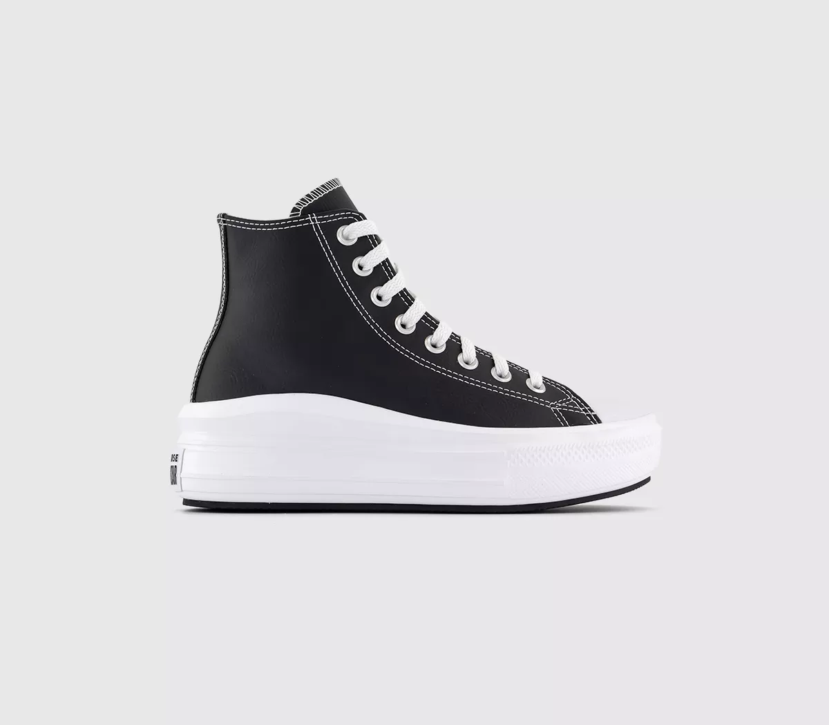 Converse All Star Move Platform Trainers Black White Lthr