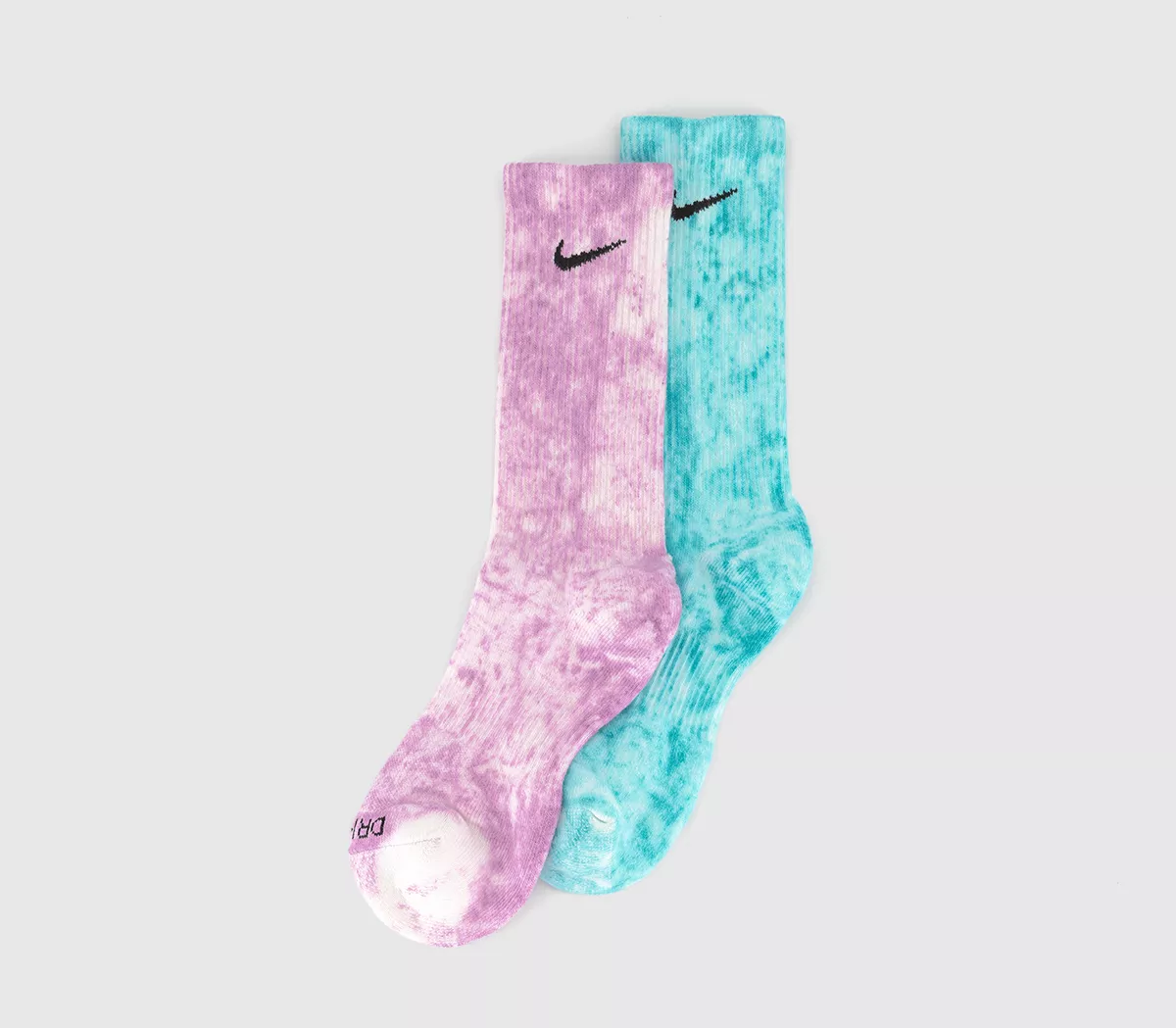 Nike Cushioned Tie Dye Crew Socks 2 Pairs Blue Purple