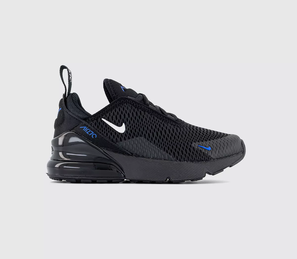 Nike Air Max 270 Kids Trainers Black White Racer Blue