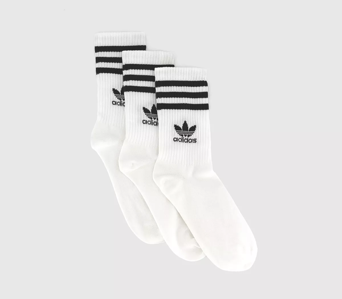 adidas Mid Cut Crew Sock 3pack White White Black