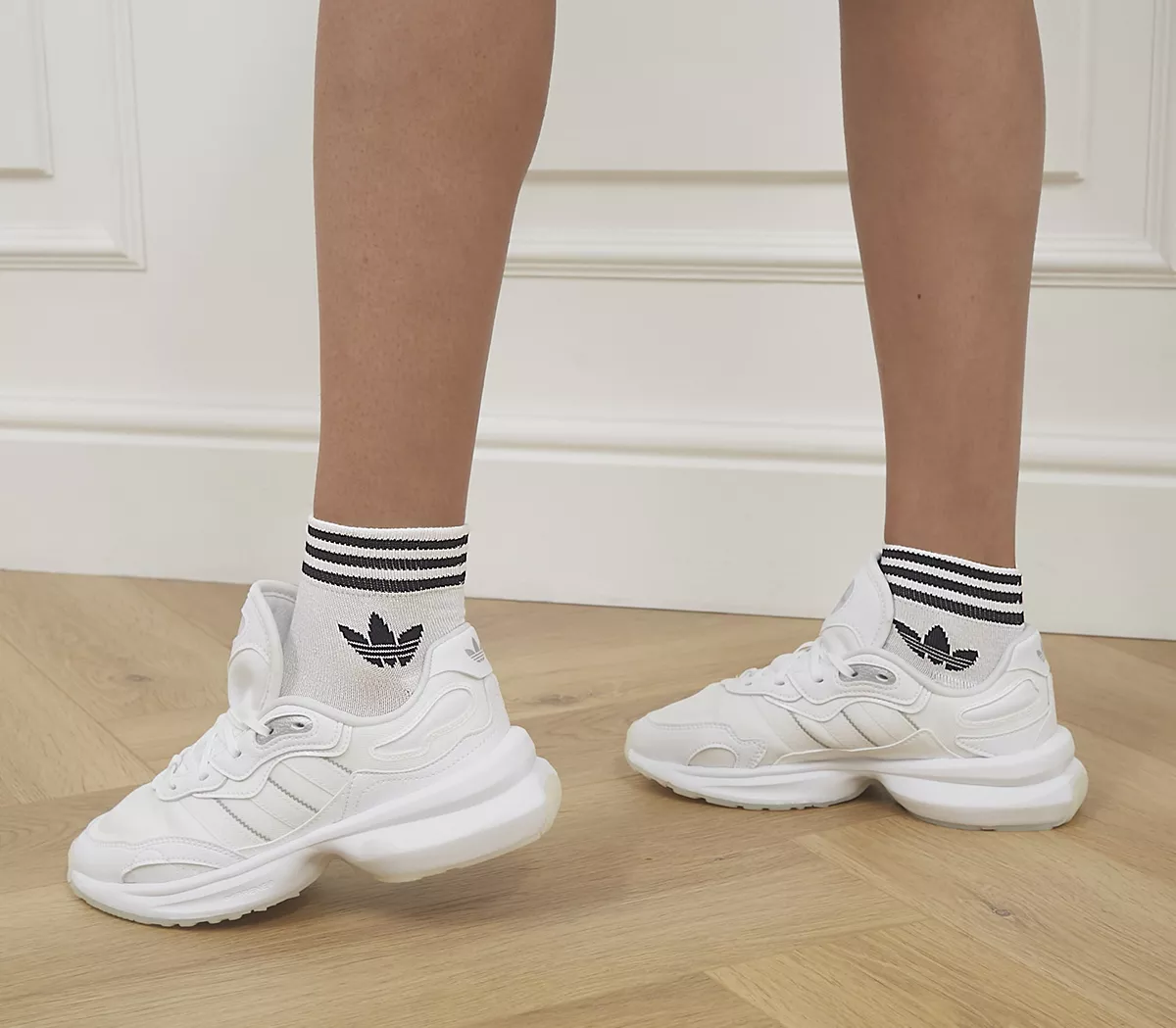 adidas Trefoil Ankle Socks 3 Pack White