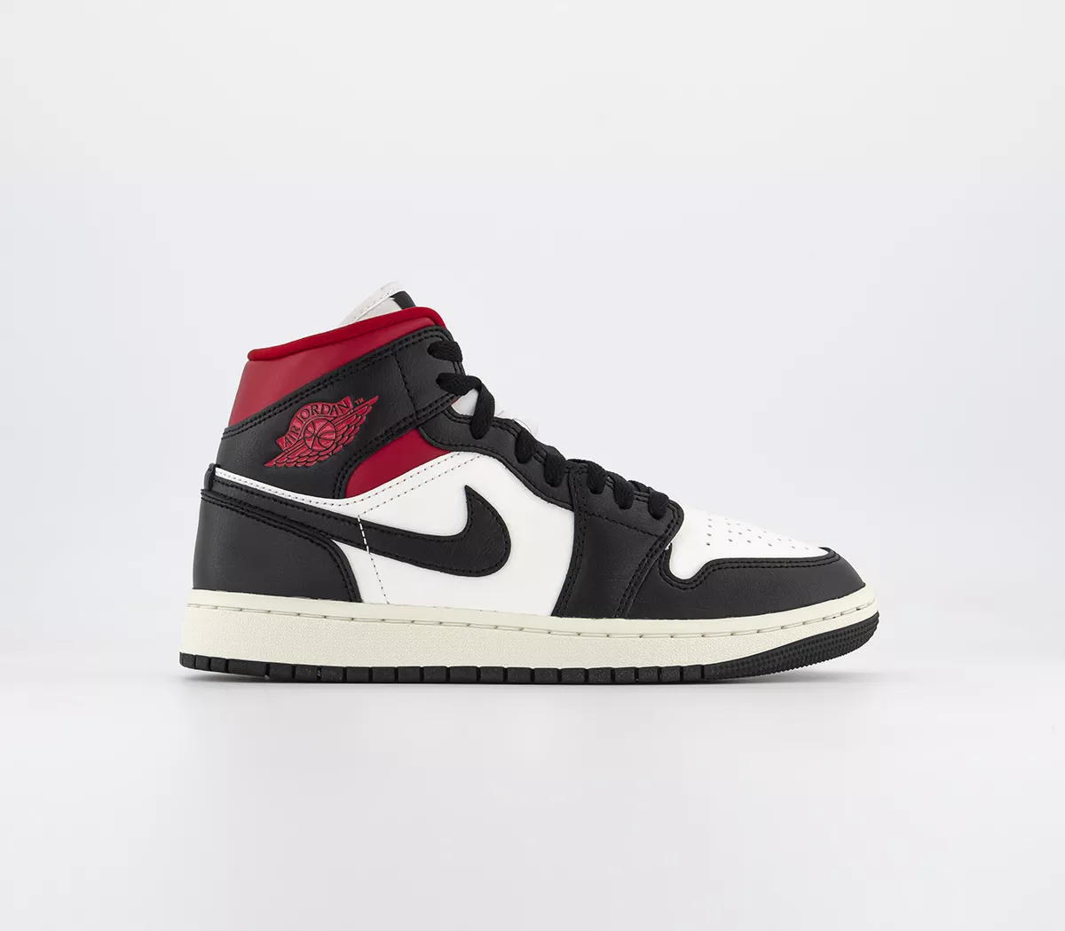 Jordan Air Jordan 1 Mid Trainers Black Gym Red Sail