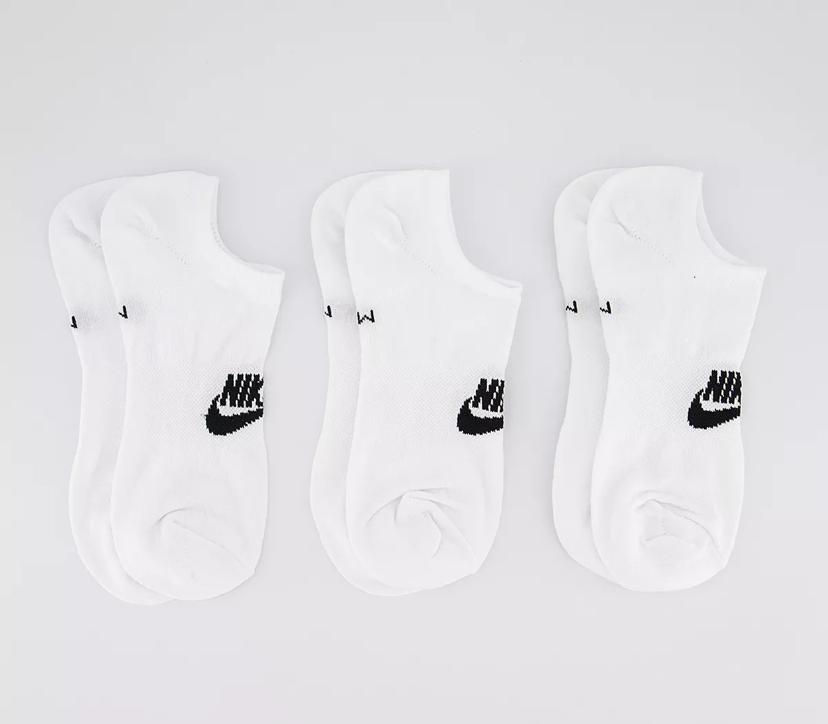 Nike Nike Sportswear Everyday Essential Ankle Socks 3 Pack White Black