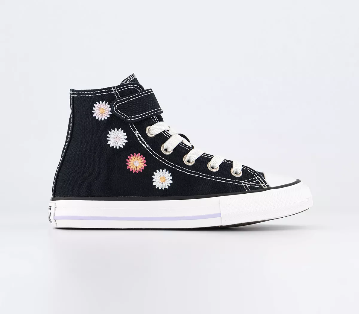 Converse All Star Hi 1vlace Kids Trauners Black Sunrise Pink Vapor Violet