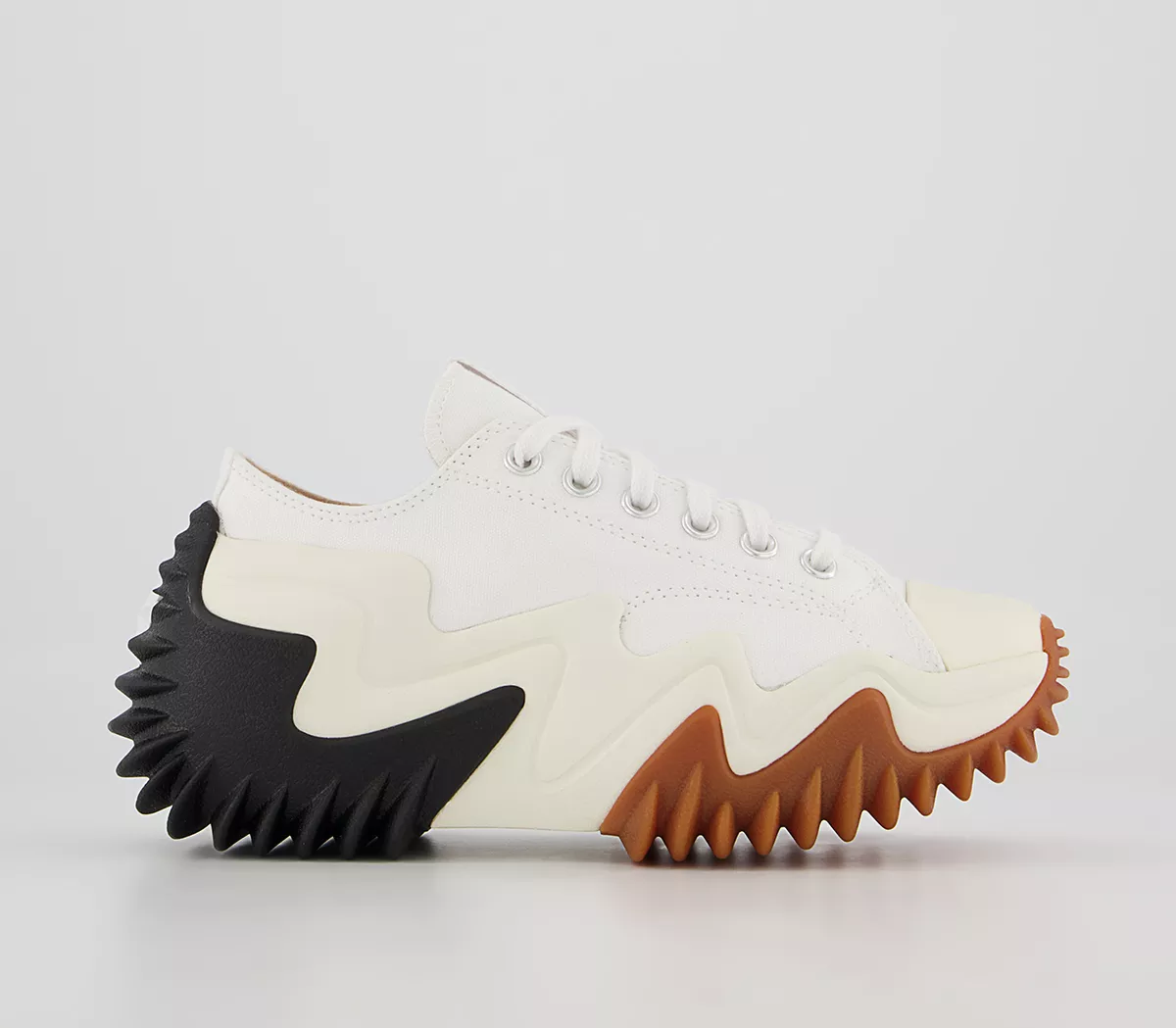 Converse Run Star Motion Ox Platform Trainers White Black Egret