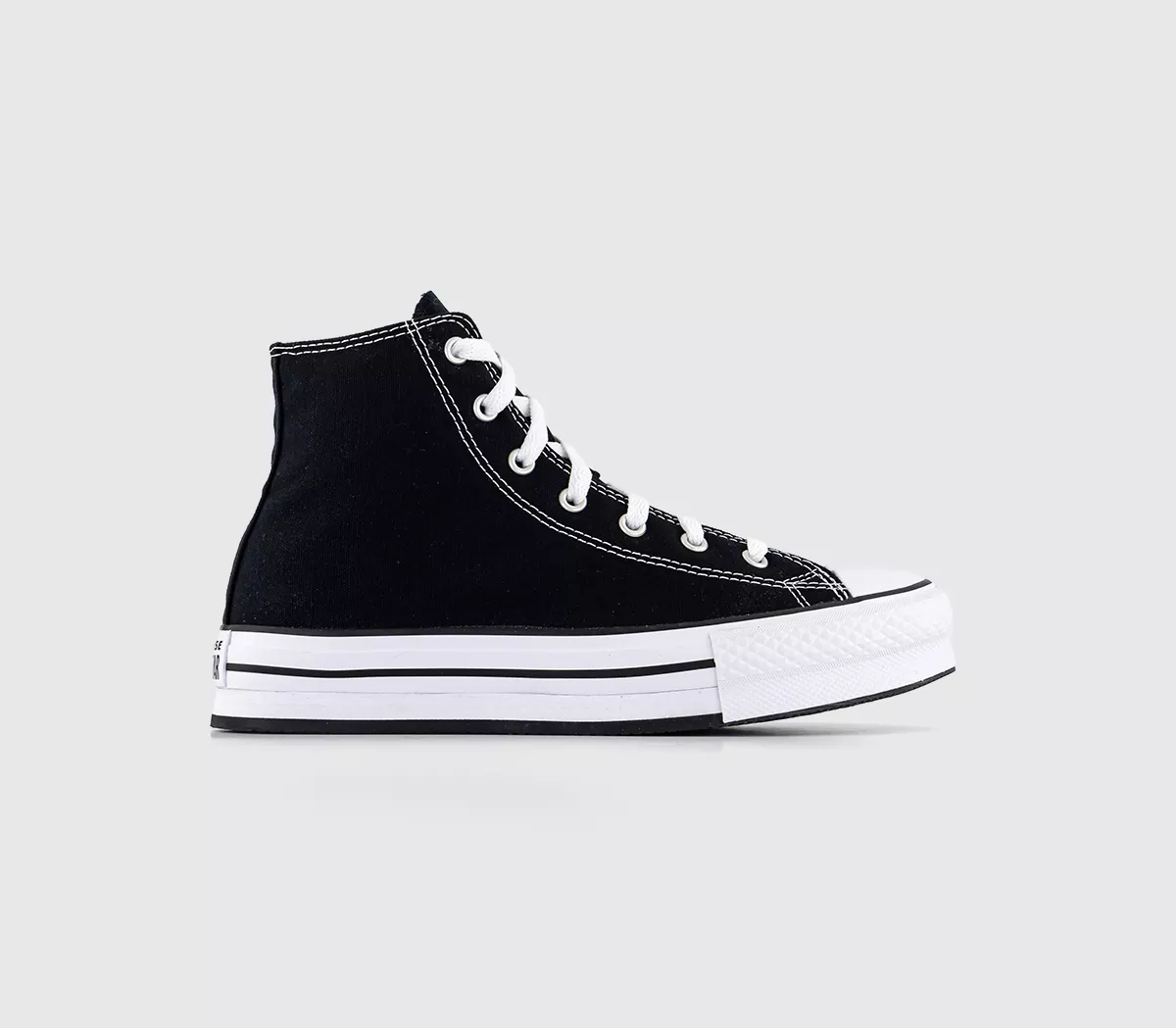 Converse All Star Eva Lift Hi Junior Platform Trainers Black White